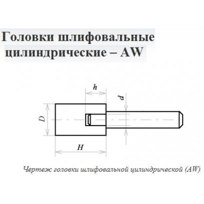 Головка абразивная 32х50х8 AW(ГЦ) 63C F60(25Н) O(СТ1) с хвостовиком